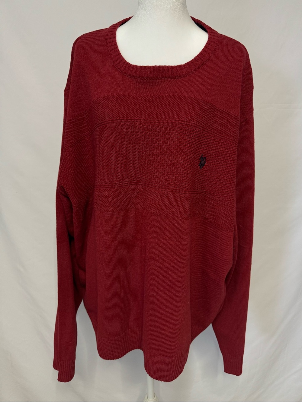 NWT U.S. Polo Assn. Red Men's Crewneck Knit Sweater Size 3XL